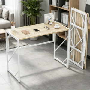 Children's Study Desk, Simplistic A Frame Design, Black and French Oak Grey