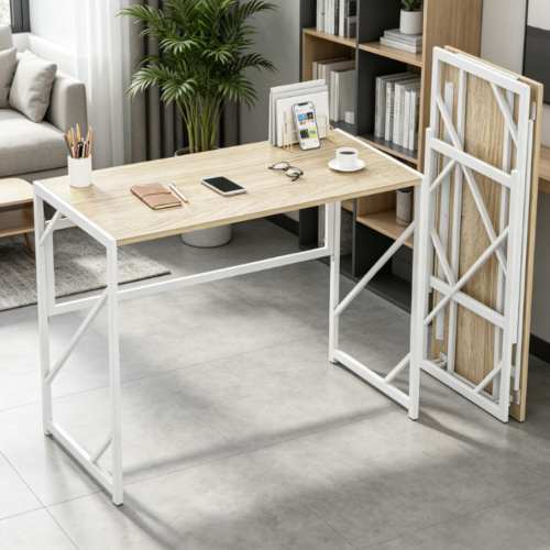 Children’s Study Desk, Simplistic A Frame Design, Black and French Oak Grey